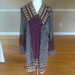 umgee long sleeve open back mini dress